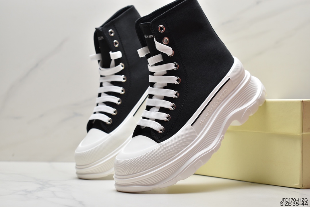 Alexander McQueen Alexander McQueen spring and summer lace-up high-top canvas shoes