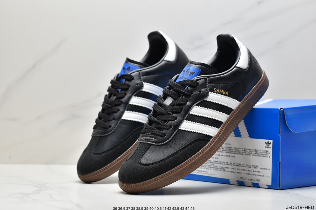 Adidas Adidas Clover Originals Samba Vegan OG samba series gentleman moral training football all-match leather shoes FW2432