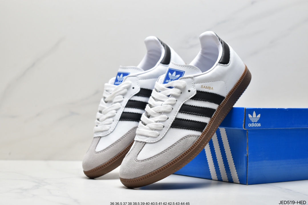 Adidas Adidas Clover Originals Samba Vegan OG samba series gentleman moral training football all-match leather shoes FW2432