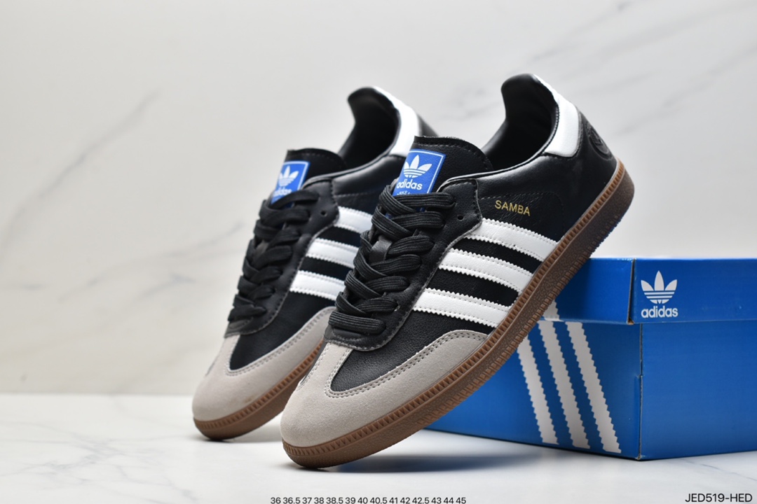 Adidas Adidas Clover Originals Samba Vegan OG samba series gentleman moral training football all-match leather shoes FW2432