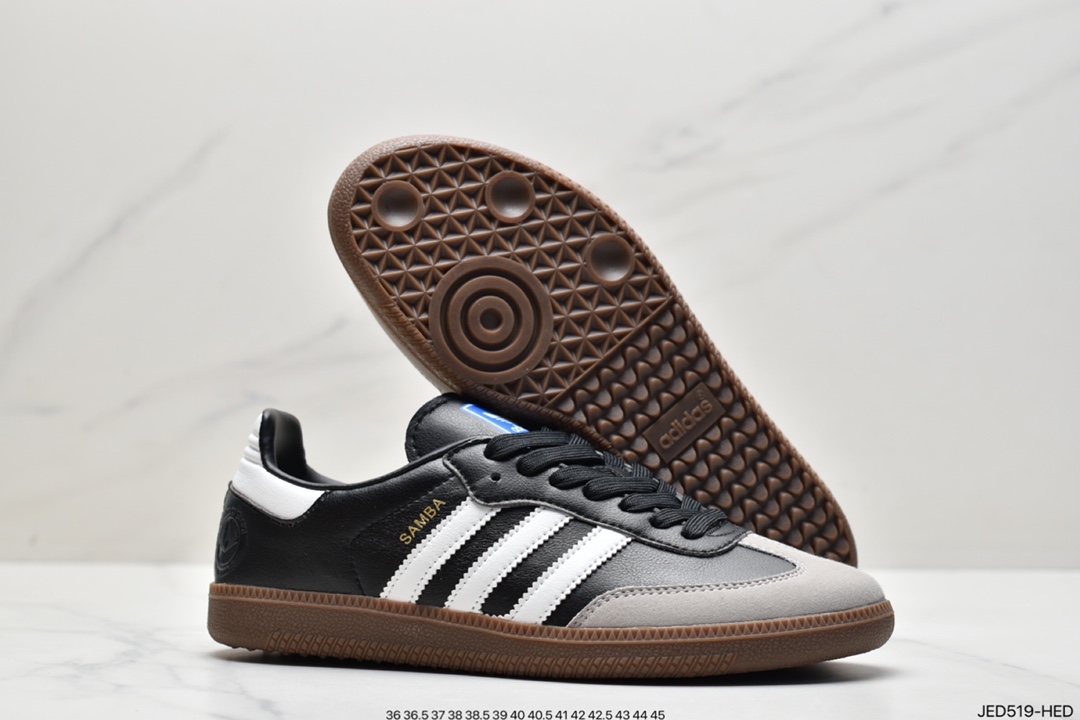 Adidas Adidas Clover Originals Samba Vegan OG samba series gentleman moral training football all-match leather shoes FW2432