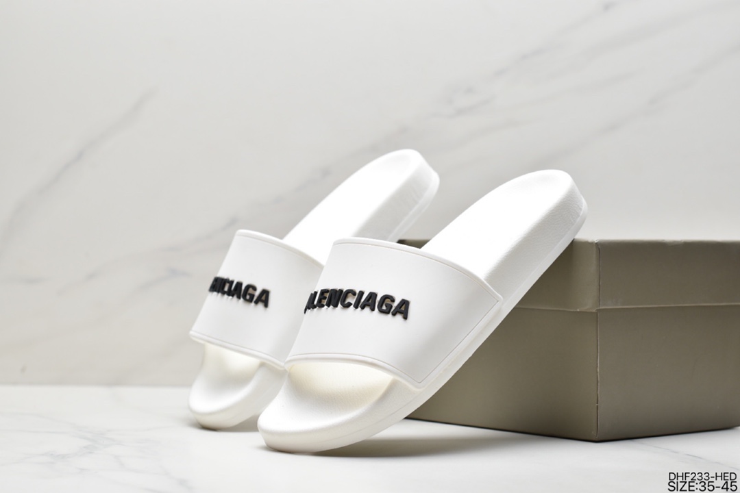 alenciaga Balenciaga Logo Pool Slides Summer Fashion Trend Explosive Fashion 565826W1S803509