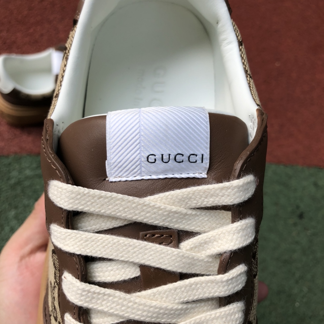 Chi thick-soled low-top brown GUCCI Gucci low-top canvas thick-soled sneakers pink purple