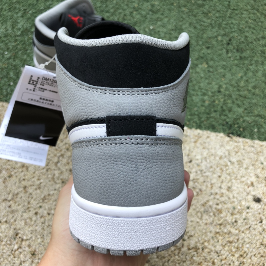 Pure Original Air Jordan 1 Mid AJ1 Black Grey Elephant Burst Crack Middle Help DM1200-016