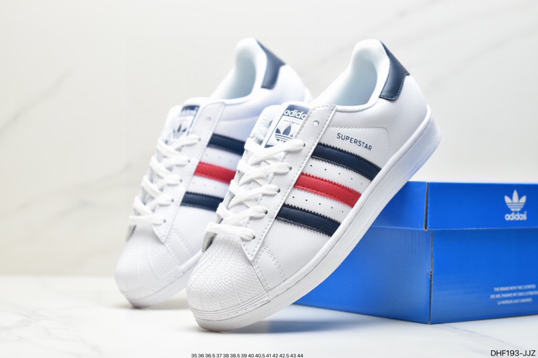 95 阿迪达斯Adidas Superstar W 贝壳头 仿头层 软蓝底休闲板鞋