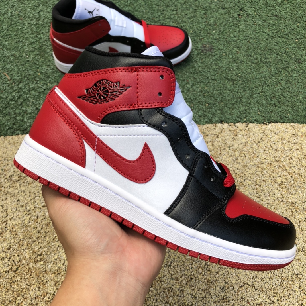 340  纯原版Air Jordan 1 Mid AJ1 黑红脚趾 复古篮球鞋 BQ6472-079