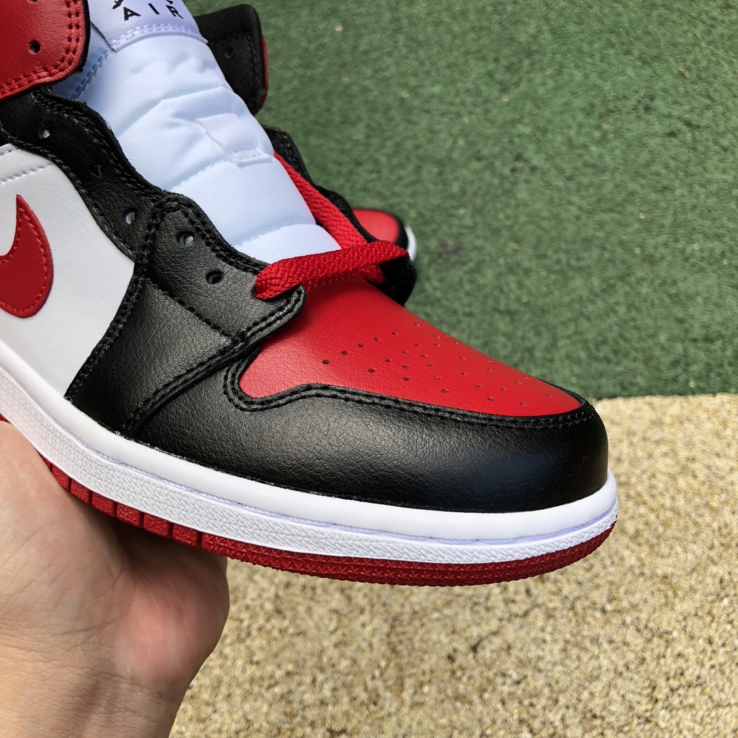 340  纯原版Air Jordan 1 Mid AJ1 黑红脚趾 复古篮球鞋 BQ6472-079