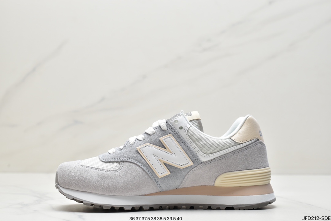 170 New Balance 574经典复古休闲运动慢跑鞋“米白淡粉” WL574NR2