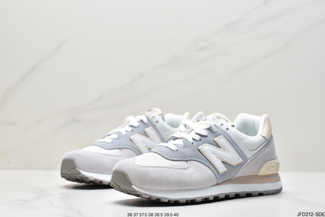 170 New Balance 574经典复古休闲运动慢跑鞋“米白淡粉” WL574NR2