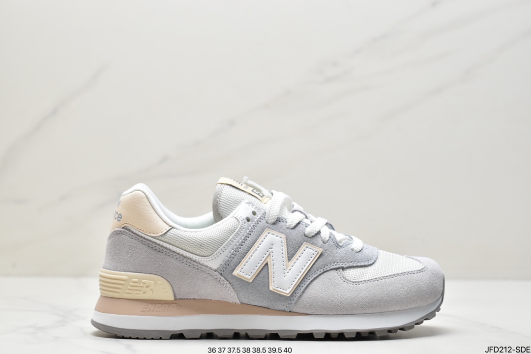 170 New Balance 574经典复古休闲运动慢跑鞋“米白淡粉” WL574NR2