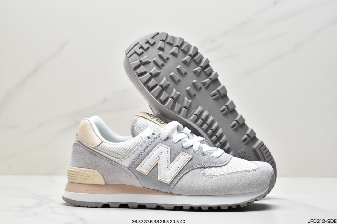 170 New Balance 574经典复古休闲运动慢跑鞋“米白淡粉” WL574NR2