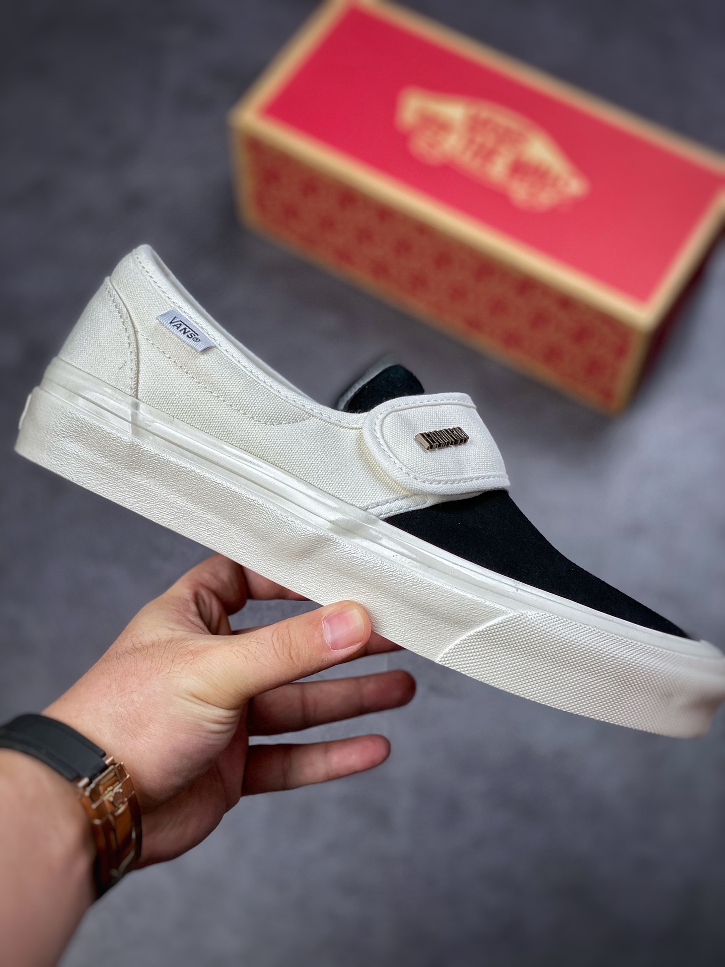 150 Vans Slip-On新款高街FOG帆布鞋懒人魔术贴低帮 滑板鞋