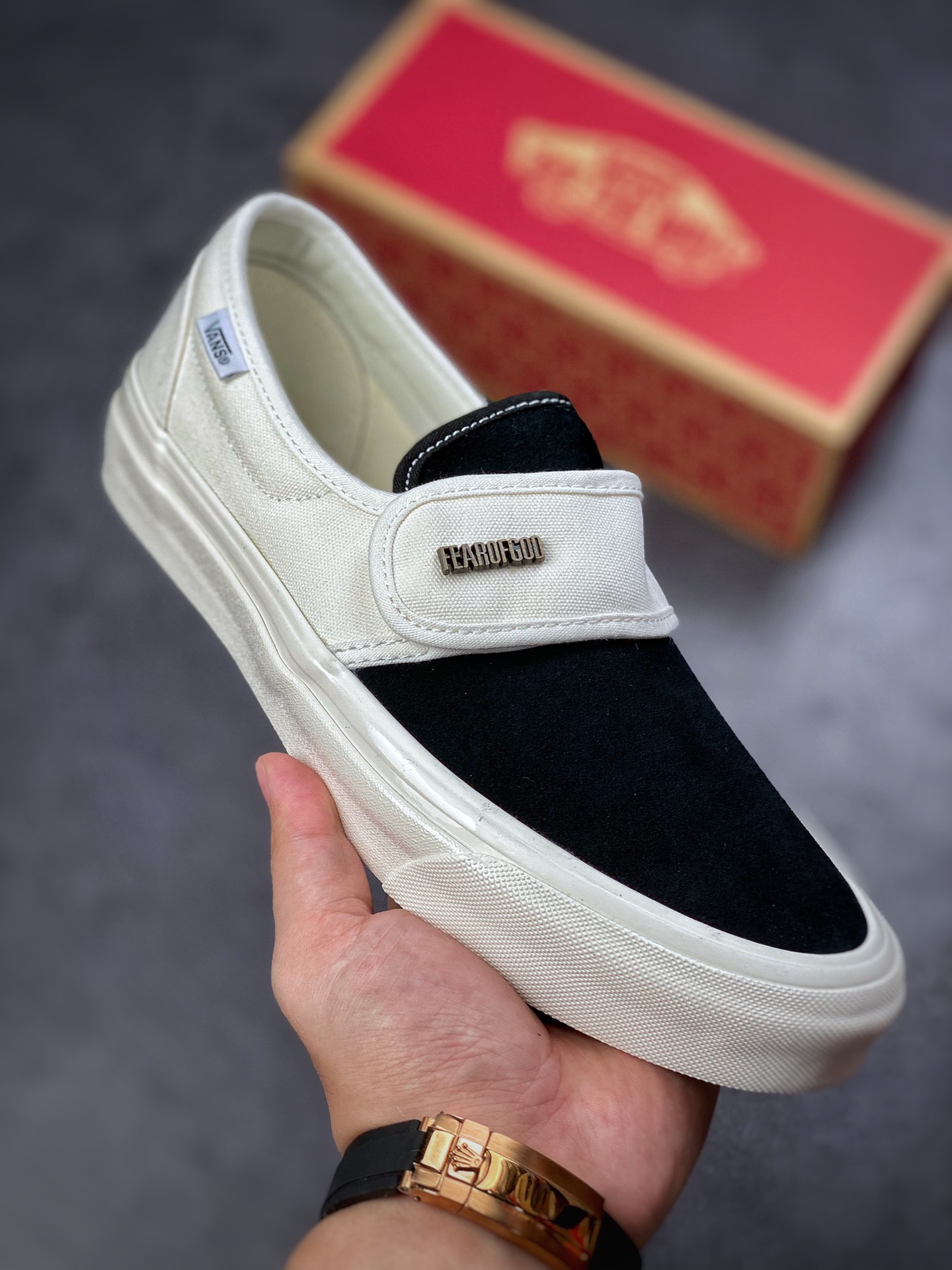 150 Vans Slip-On新款高街FOG帆布鞋懒人魔术贴低帮 滑板鞋