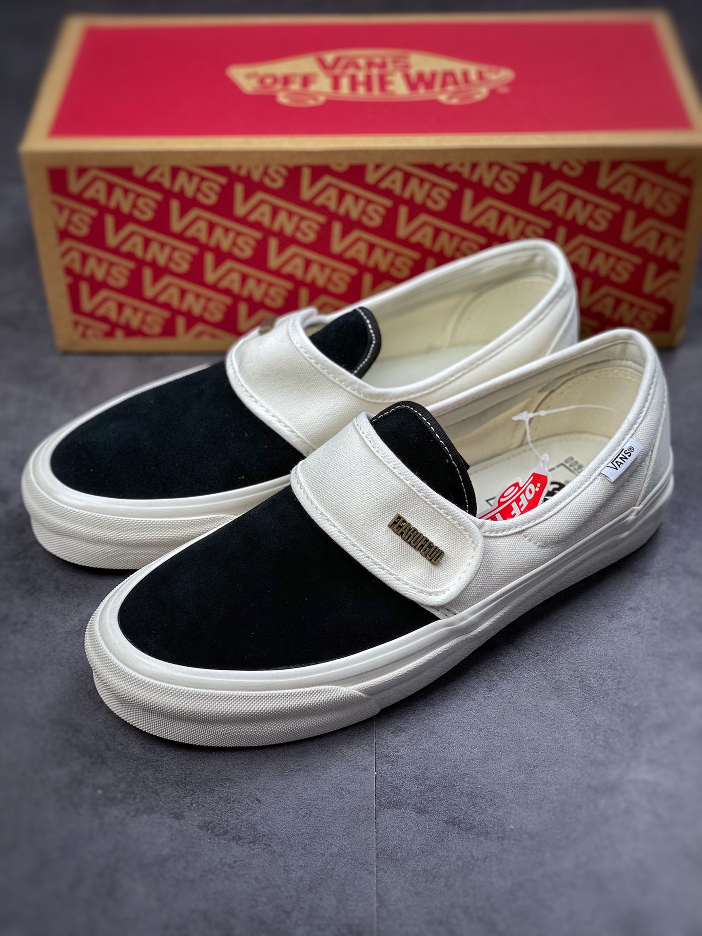 150 Vans Slip-On新款高街FOG帆布鞋懒人魔术贴低帮 滑板鞋