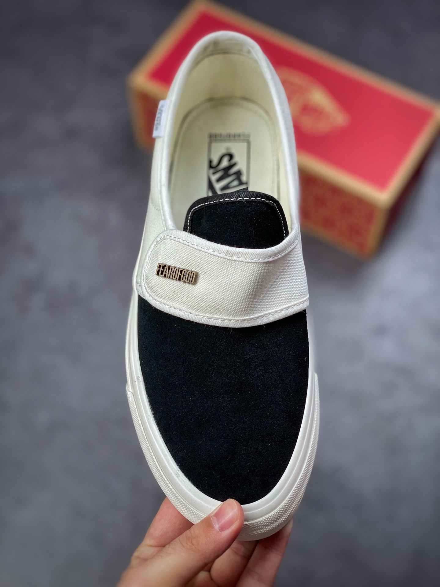 150 Vans Slip-On新款高街FOG帆布鞋懒人魔术贴低帮 滑板鞋