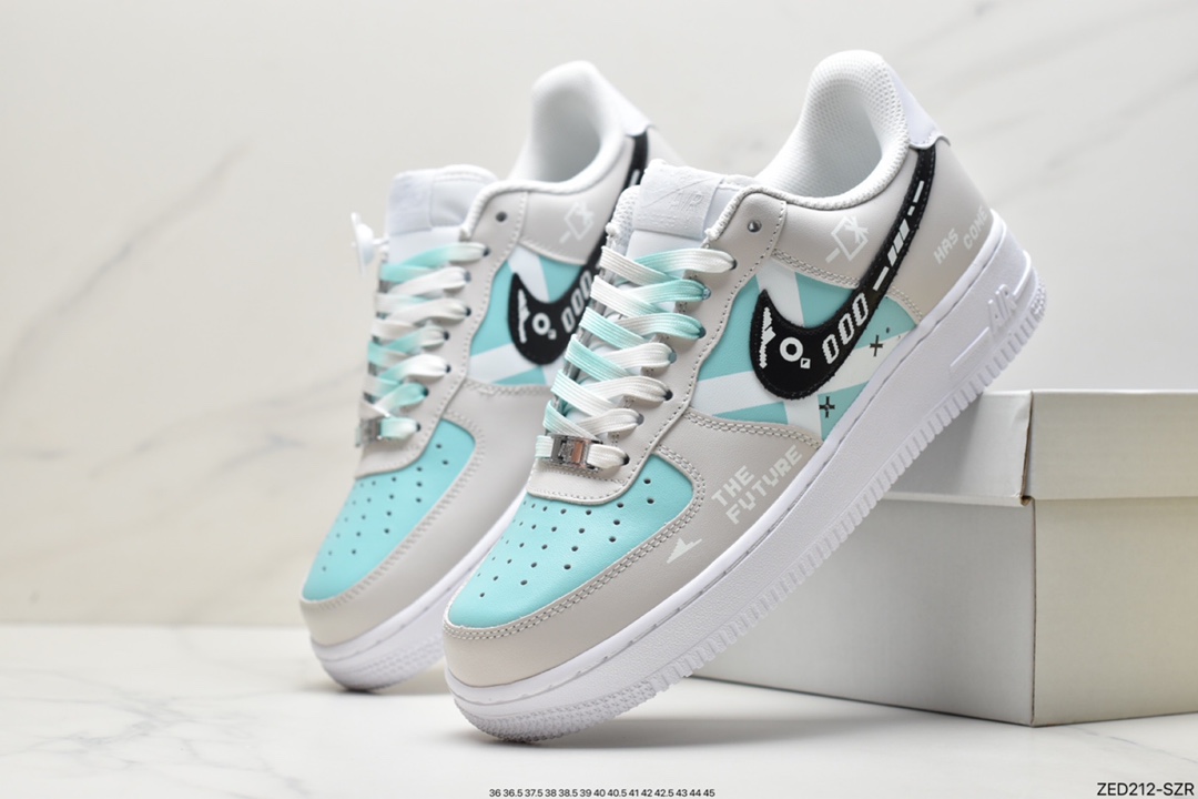 260 耐克Nike Air Force1 空军一号 白蓝低帮休闲板鞋 UN6695-288