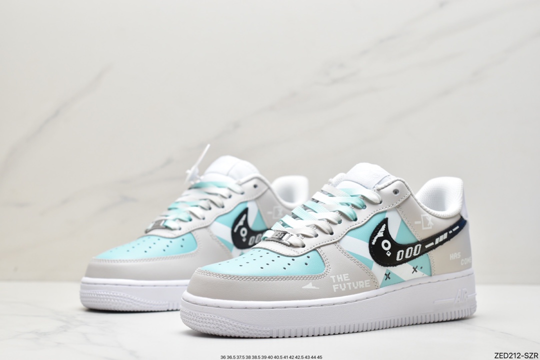 260 耐克Nike Air Force1 空军一号 白蓝低帮休闲板鞋 UN6695-288