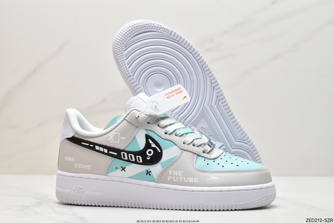 260 耐克Nike Air Force1 空军一号 白蓝低帮休闲板鞋 UN6695-288