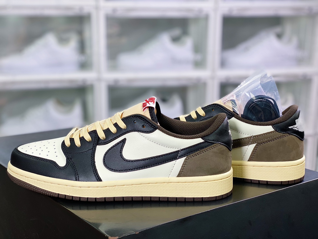 280 Travis Scott x Air Jordan 1 Low OG SP”Dark Mocha”AJ1乔丹一代经典低帮文化百搭休闲运动篮球鞋CQ4277-105