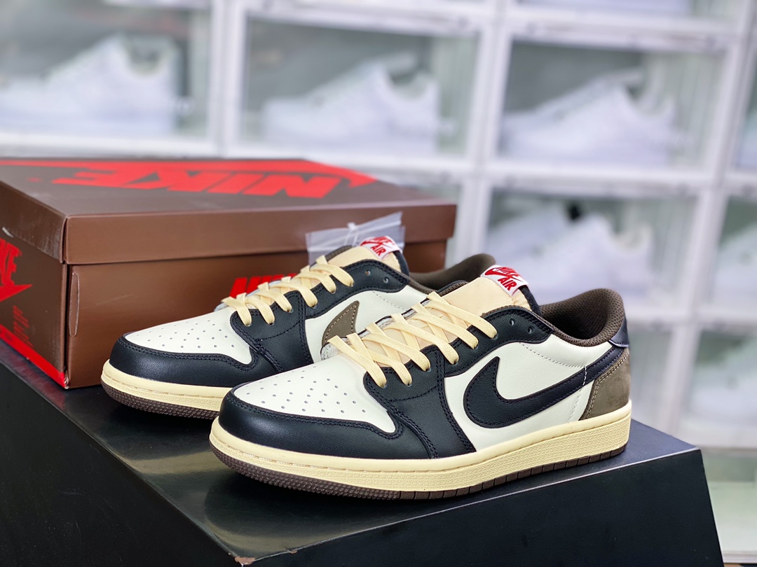 280 Travis Scott x Air Jordan 1 Low OG SP”Dark Mocha”AJ1乔丹一代经典低帮文化百搭休闲运动篮球鞋CQ4277-105