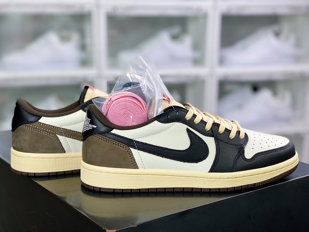 280 Travis Scott x Air Jordan 1 Low OG SP”Dark Mocha”AJ1乔丹一代经典低帮文化百搭休闲运动篮球鞋CQ4277-105