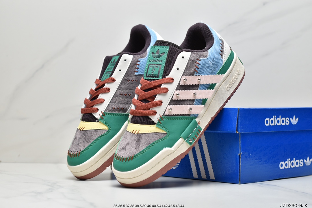 140 阿迪达斯 84 红线 魔术贴 Adidas originals Forum 84 low 低帮百搭潮流休闲运动板鞋FZ3774