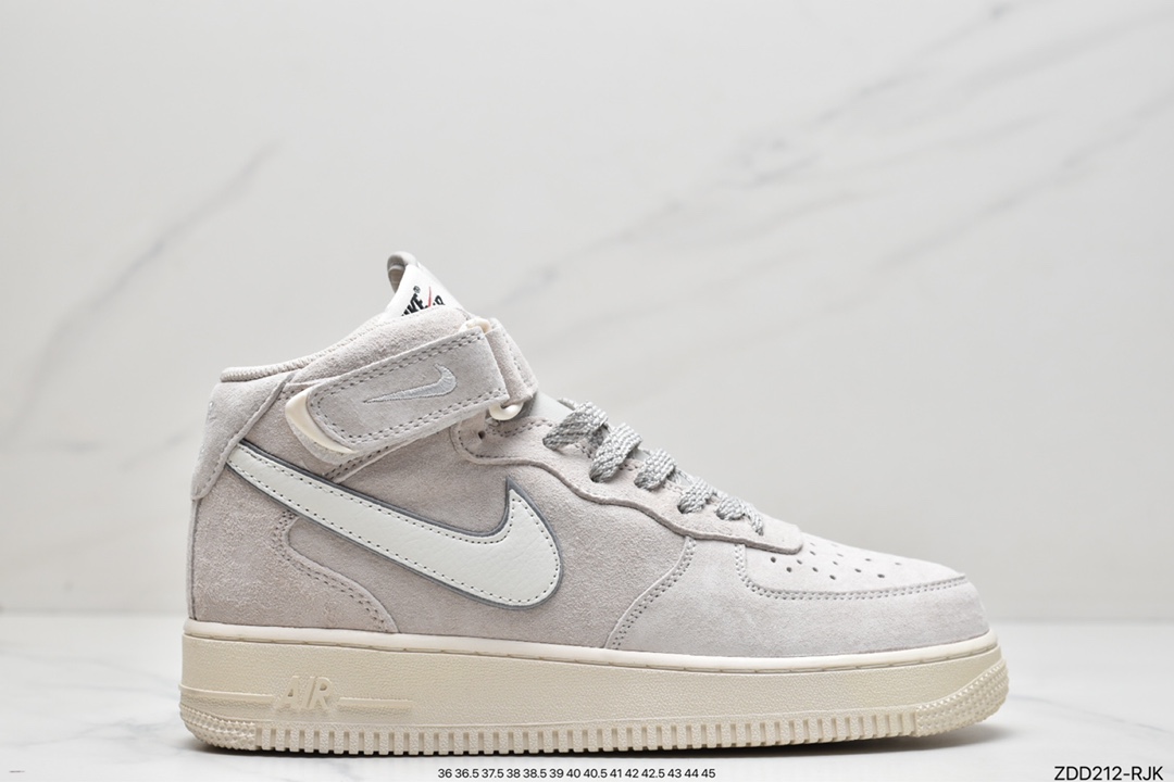 230 原装头层麂皮 耐克 Nike Air Force 1 Mid ’07 3M反光空军一号 AT1118-005