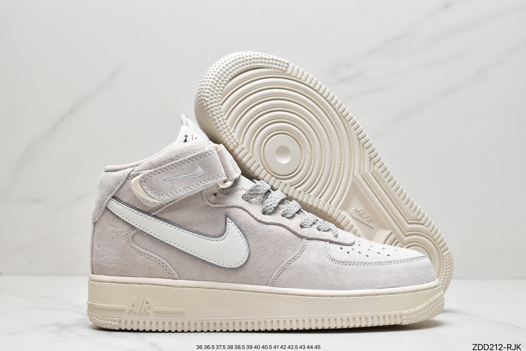 230 原装头层麂皮 耐克 Nike Air Force 1 Mid ’07 3M反光空军一号 AT1118-005