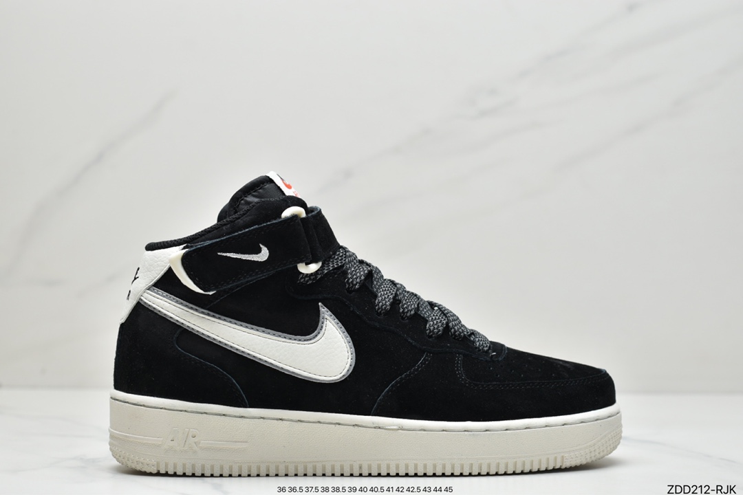 230 原装头层麂皮 耐克 Nike Air Force 1 Mid ’07 3M反光空军一号 AT1118-005