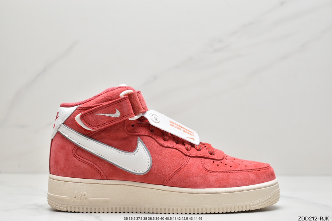 230 原装头层麂皮 耐克 Nike Air Force 1 Mid ’07 3M反光空军一号 AT1118-005