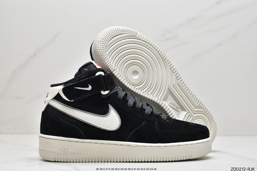 230 原装头层麂皮 耐克 Nike Air Force 1 Mid ’07 3M反光空军一号 AT1118-005