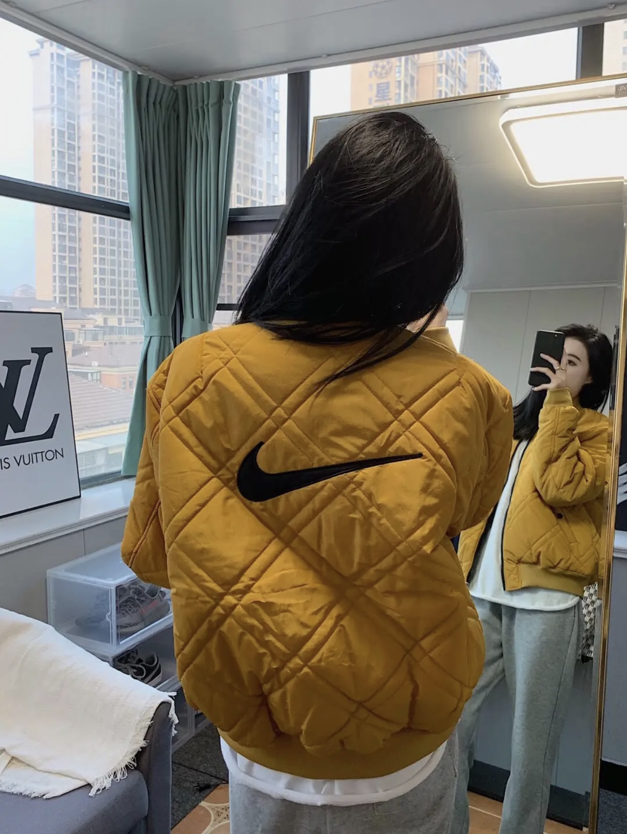 290 Nike classic x sport 耐克复古正反双面穿菱格羽绒棉服