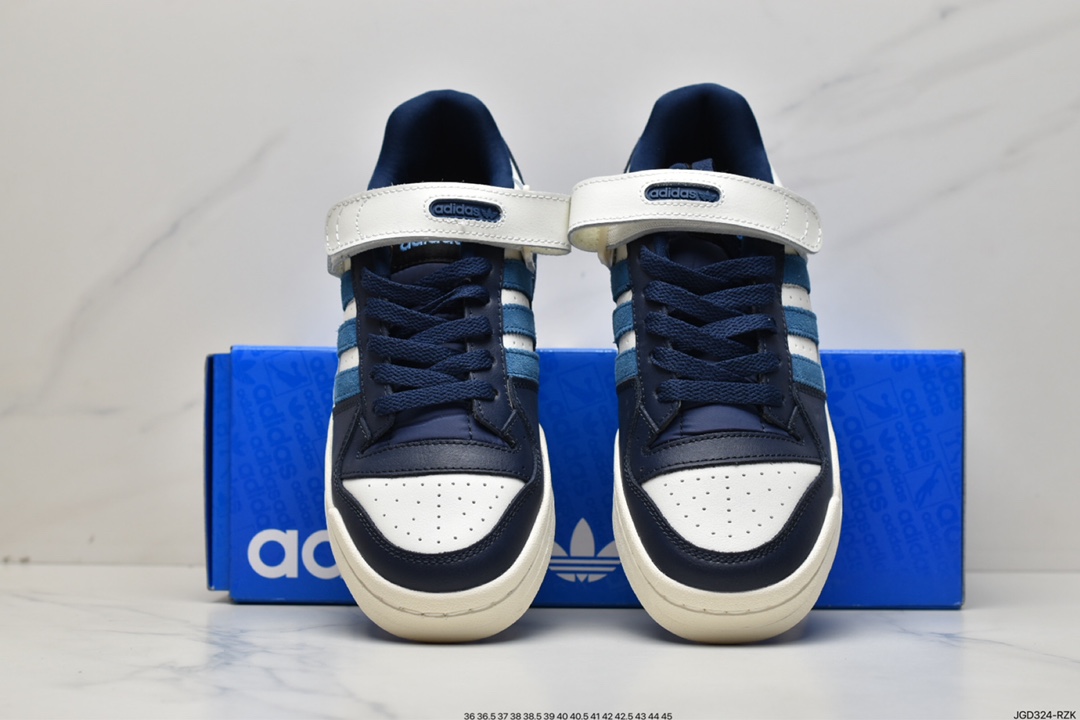 180 阿迪达斯Adidas三叶草 Originals Forum 84 Low 罗马系列魔术贴低帮板鞋GX2162