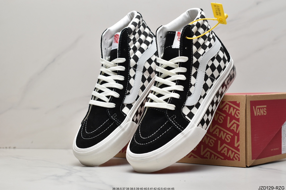 140 硫化工艺 万斯/SK8-Hi Reissue 高帮鞋后跟拉链设计穿脱方便