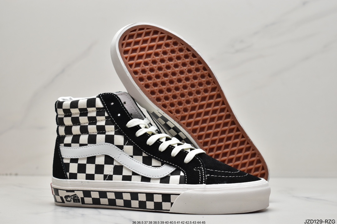 140 硫化工艺 万斯/SK8-Hi Reissue 高帮鞋后跟拉链设计穿脱方便