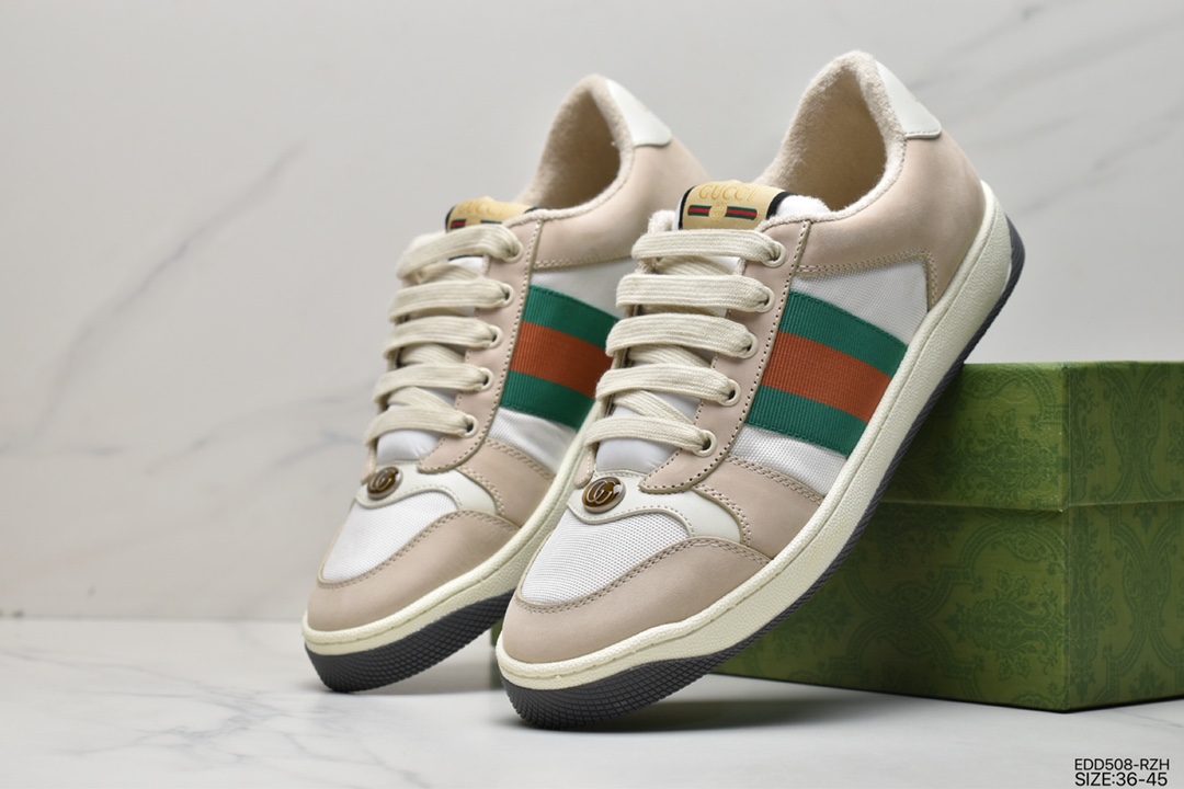 340 纯原独家定制代购版＃芯片可扫＃ Gucci Distressed Screener sneaker古驰小脏鞋