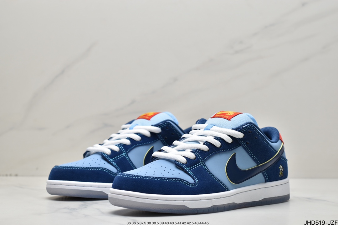 190 Who So Sad x Nike SB Dunk Low 联名款低帮休闲运动滑板鞋蓝 DX5549-400