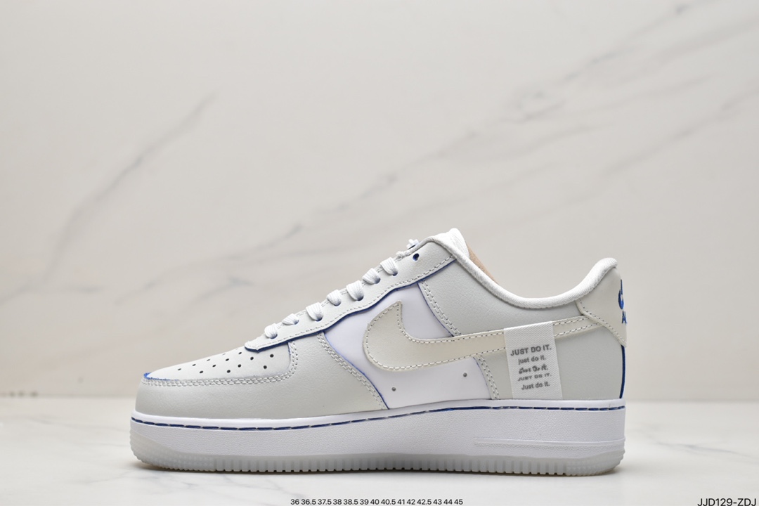 130 耐克 Air Force 1 '07 Low QS”Sail White/Blue Mini Swoosh”空军一号FB1839-111