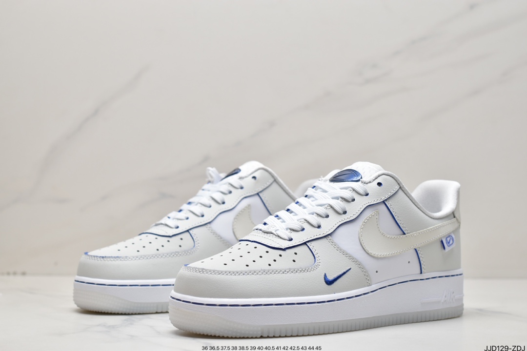 130 耐克 Air Force 1 '07 Low QS”Sail White/Blue Mini Swoosh”空军一号FB1839-111