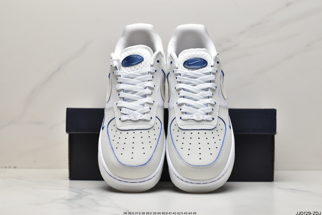 130 耐克 Air Force 1 '07 Low QS”Sail White/Blue Mini Swoosh”空军一号FB1839-111