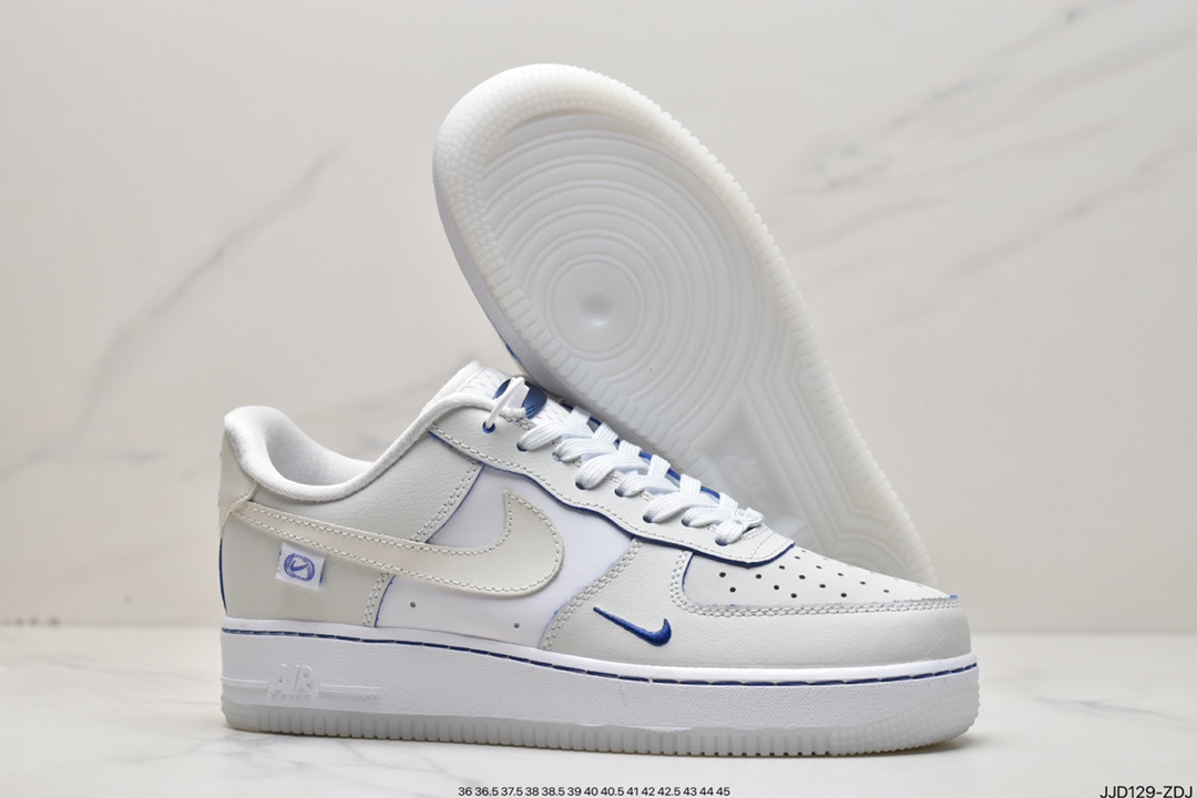 130 耐克 Air Force 1 '07 Low QS”Sail White/Blue Mini Swoosh”空军一号FB1839-111