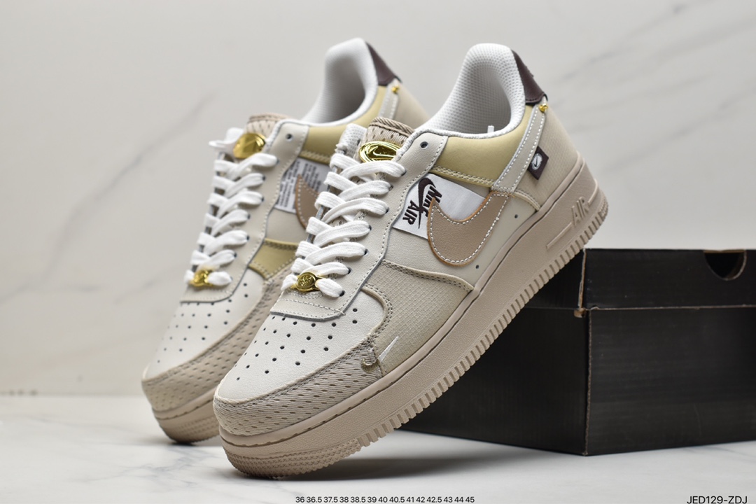 150 Air Force 1'07 Low 棕褐色 材质拼接 空军一号低帮运动休闲板鞋 DX6061-122