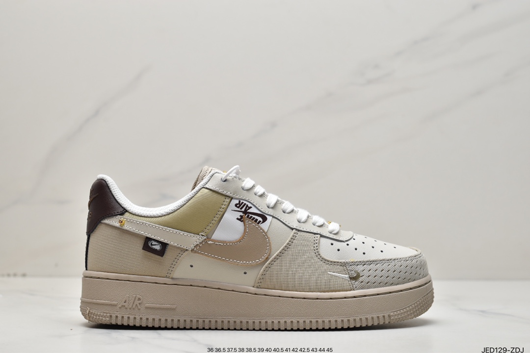 150 Air Force 1'07 Low 棕褐色 材质拼接 空军一号低帮运动休闲板鞋 DX6061-122