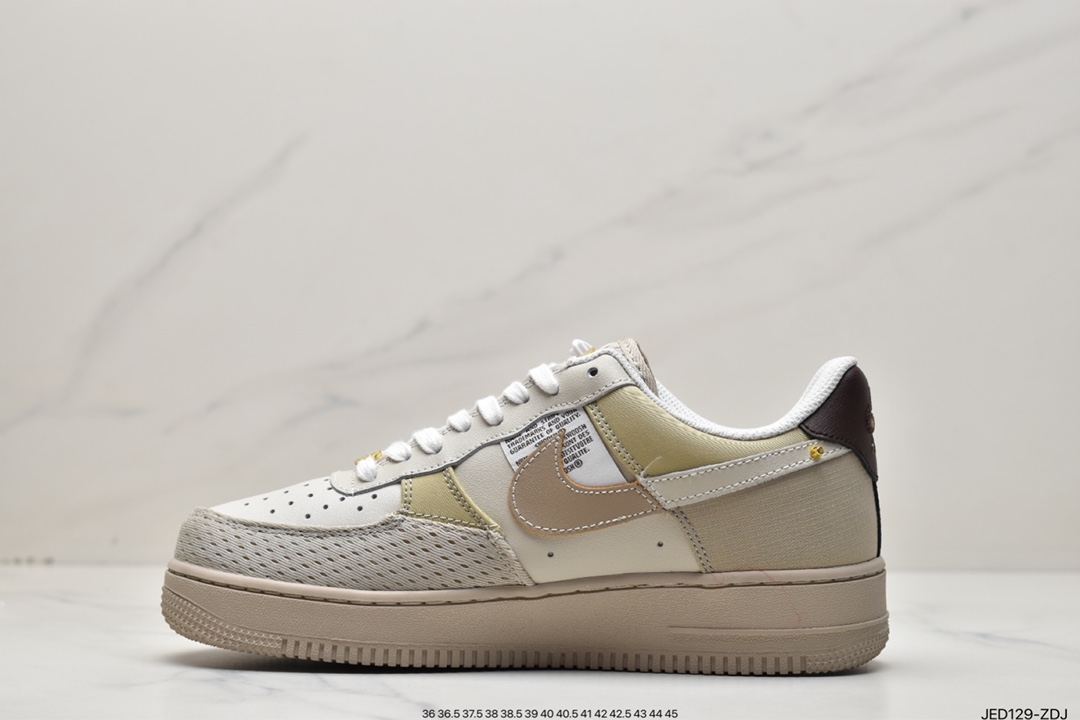 150 Air Force 1'07 Low 棕褐色 材质拼接 空军一号低帮运动休闲板鞋 DX6061-122