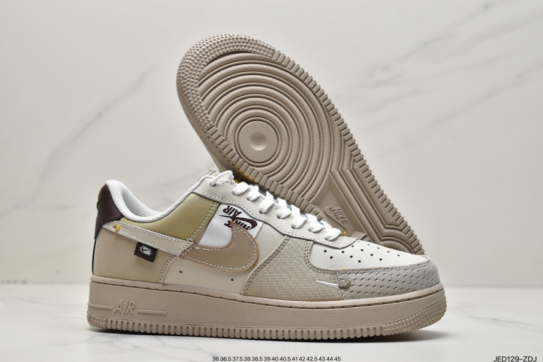 150 Air Force 1'07 Low 棕褐色 材质拼接 空军一号低帮运动休闲板鞋 DX6061-122