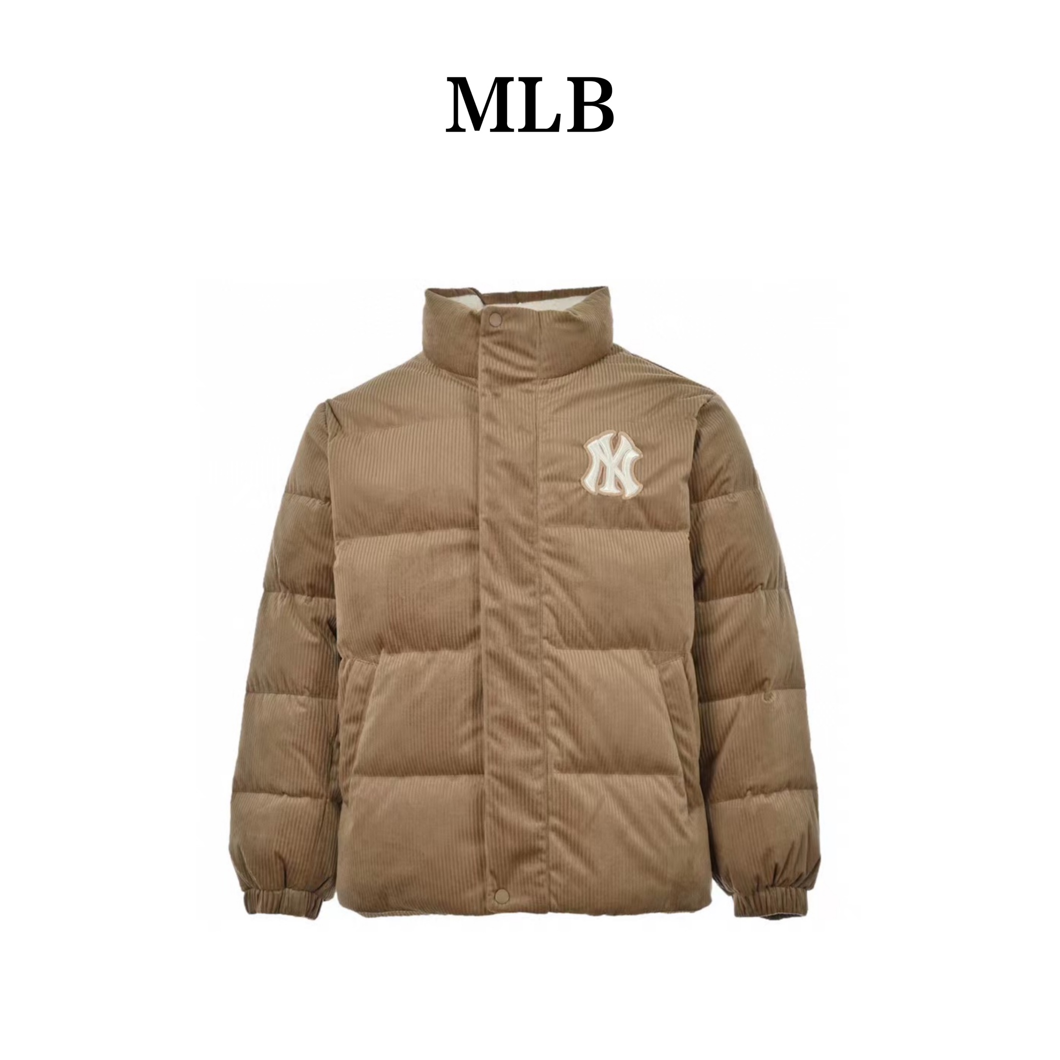 600 MLB 22Fw灯芯绒短款立领羽绒服