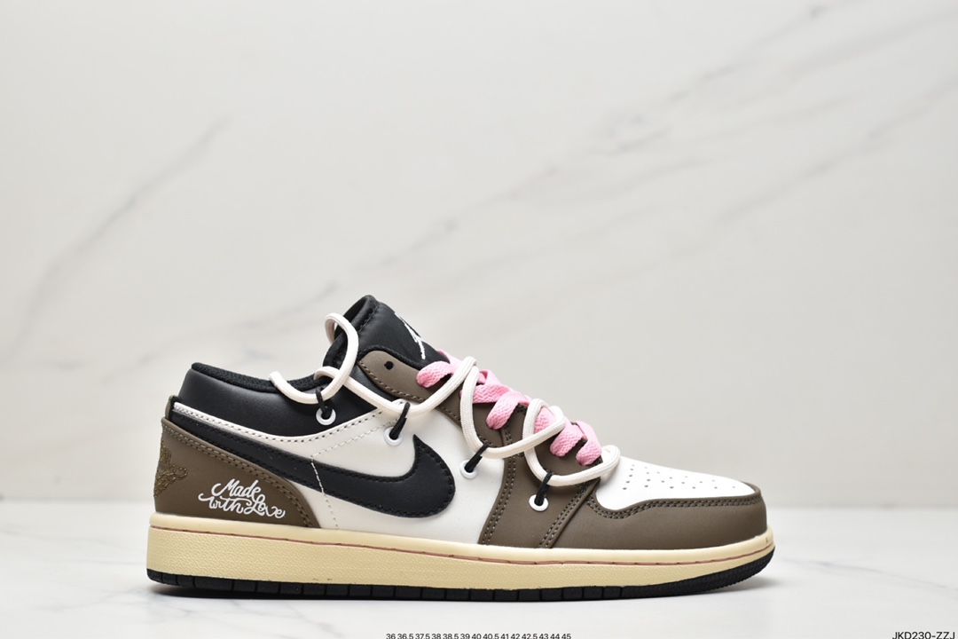 160 Nike Air Jordan 1 Low”Beige/Brown/Black” 米黄深棕黑绑绳DH9765-300