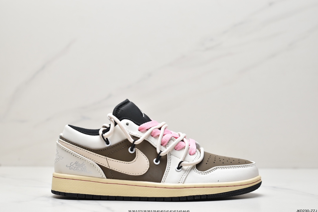 160 Nike Air Jordan 1 Low”Beige/Brown/Black” 米黄深棕黑绑绳DH9765-300