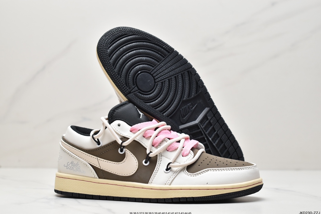 160 Nike Air Jordan 1 Low”Beige/Brown/Black” 米黄深棕黑绑绳DH9765-300