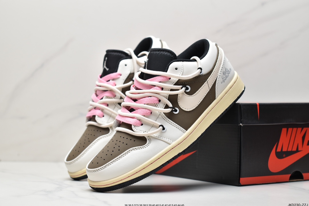 160 Nike Air Jordan 1 Low”Beige/Brown/Black” 米黄深棕黑绑绳DH9765-300